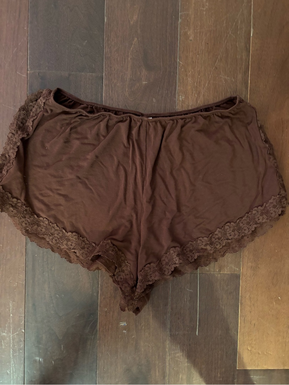 Victoria's Secret Brown Lace-Trim Sleep Shorts